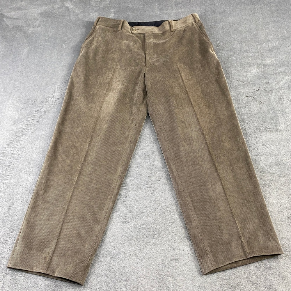 Pronto Uomo‎ Platinum Men Corduroy Casual Dress Pants Khaki Size 40 Brown Preppy
